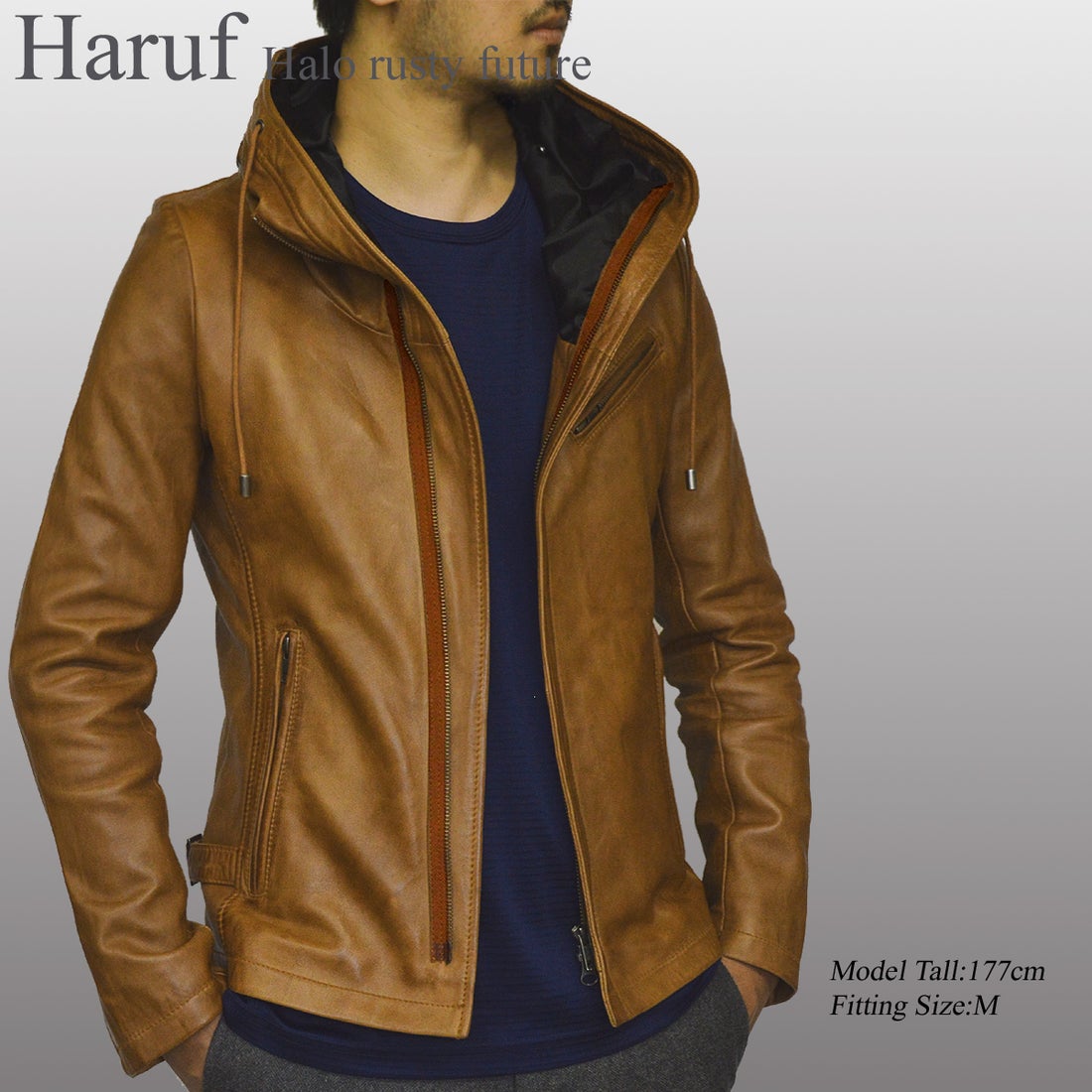 ハルフ Haruf レザージャケット ライダースジャケット 革ジャン メンズ