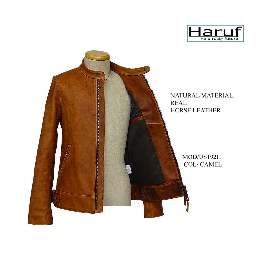 ハルフ Haruf 馬革 レザージャケット ライダースジャケット 革ジャン