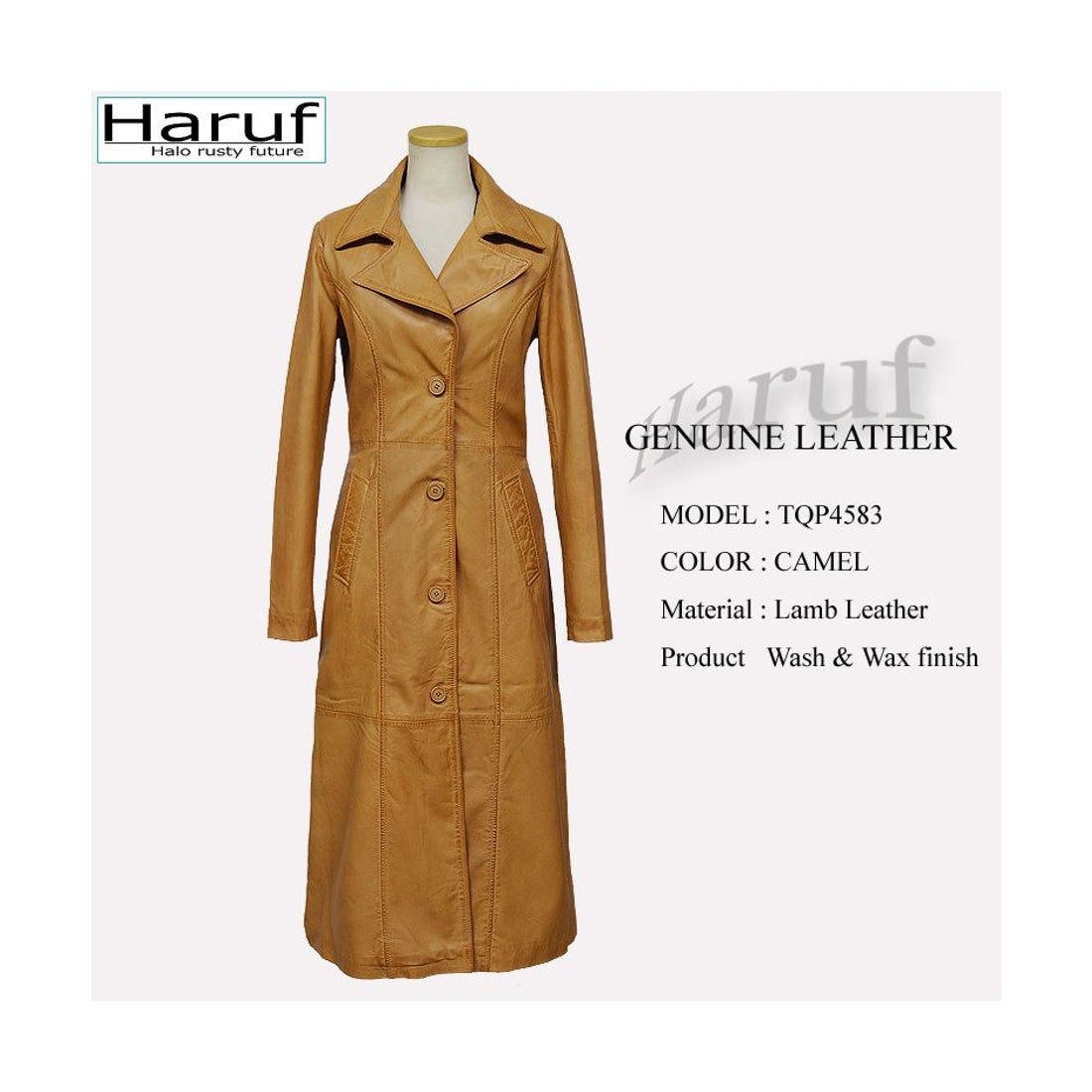 ハルフ Haruf 本革 チェスターコート レザーコート レディース レザー