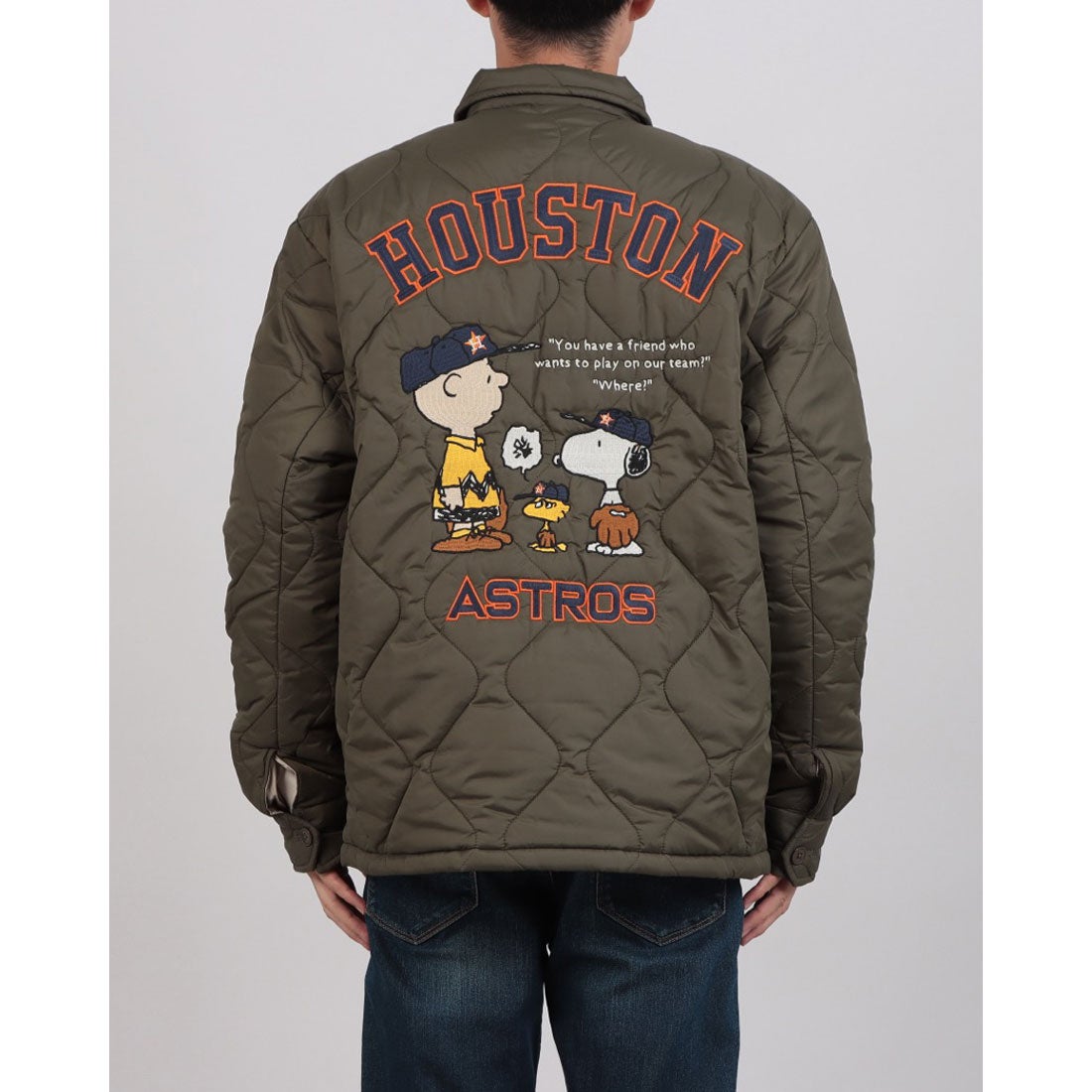 ヒューストン HOUSTON MLB×PEANUTS キルティングジャケット （OD
