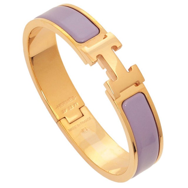 エルメス Hermes ブレスレット バングル クリックH PM リラ ピンク