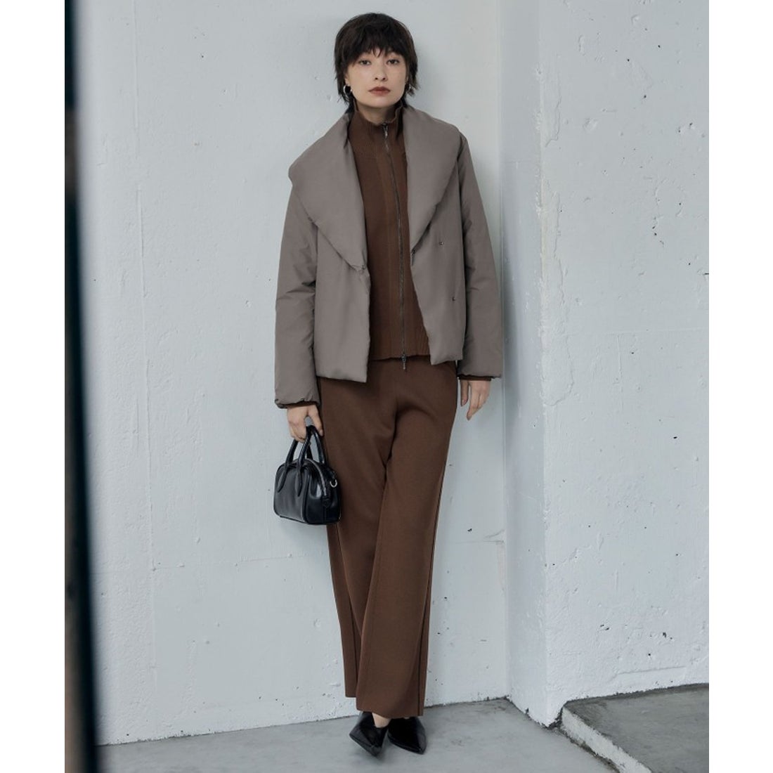 アイシービー ICB 【洗える】シンセティックダブルフェイス ニット