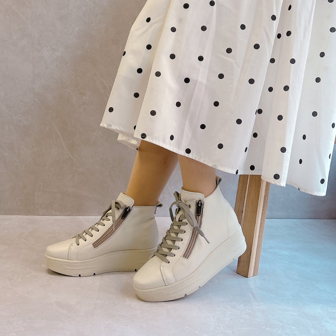 ジェイエス ハートレーベル JS Heartlavel 厚底 本革 日本製 サイド