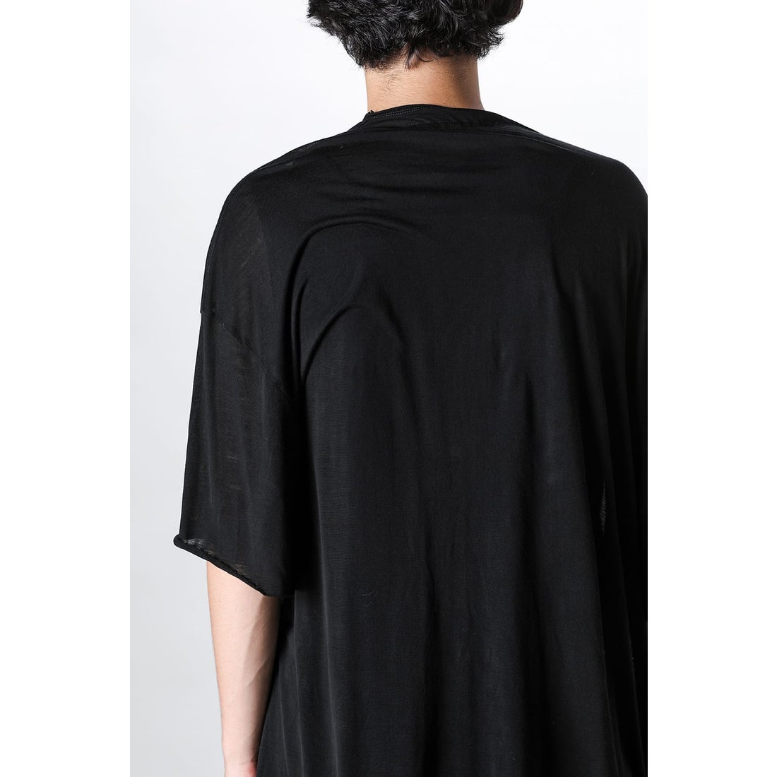 ユリウス JULIUS Cupro Jersey Oversized Short Sleeve T-shirt（BLACK