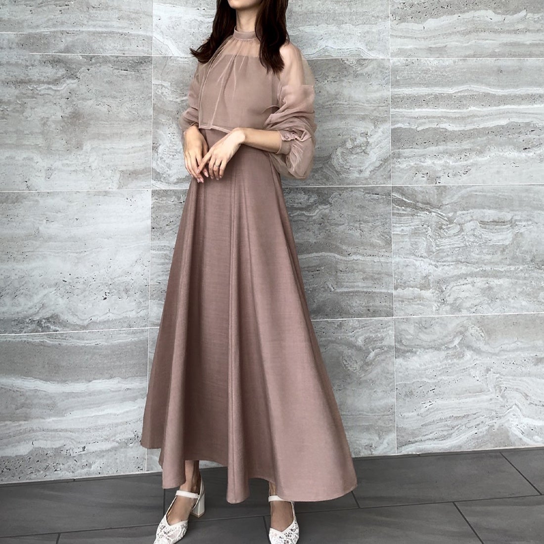 ジュノア JUNOAH チュールボレロ＋フレアキャミワンピース セット