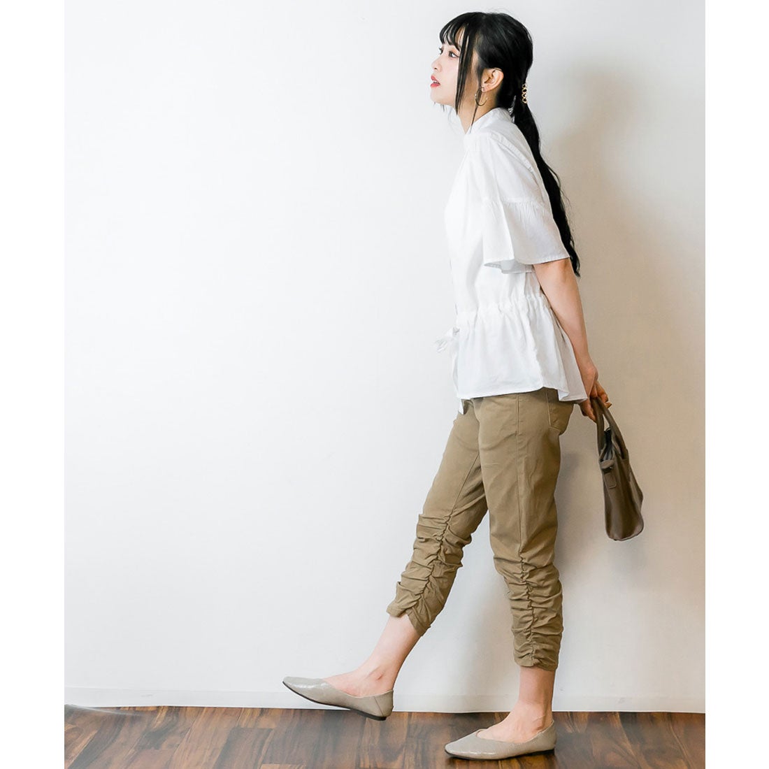 ジャングルジャロピー JUNGLE JALOPY 裾くしゅ美脚パンツ レディース 7