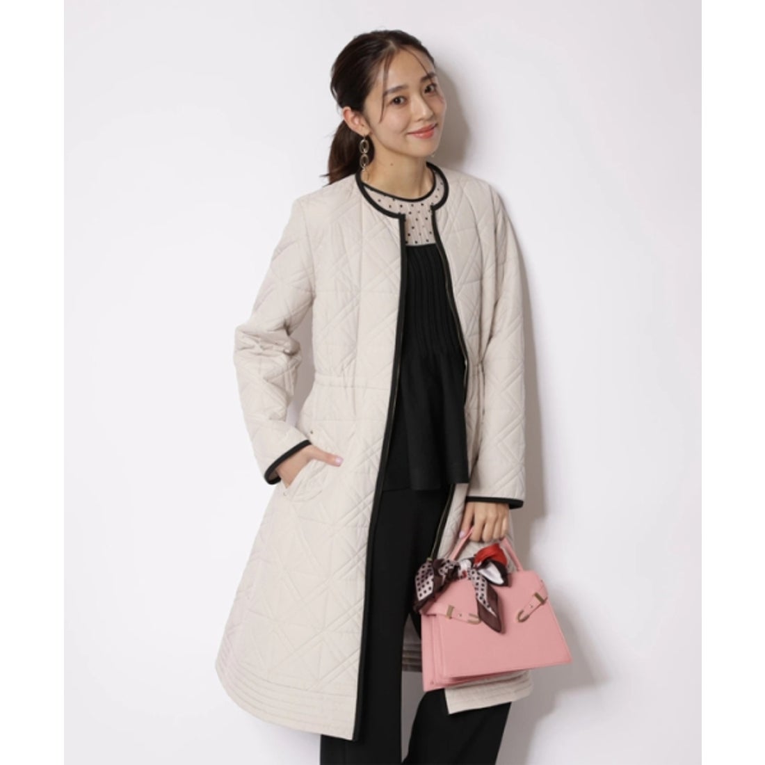 ジャスグリッティー JUSGLITTY ドットブラウスレイヤードニット （特殊