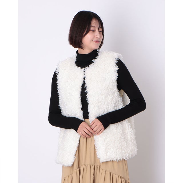 レディース ベスト・ジレ (ホワイト / 白色) -ファッション通販