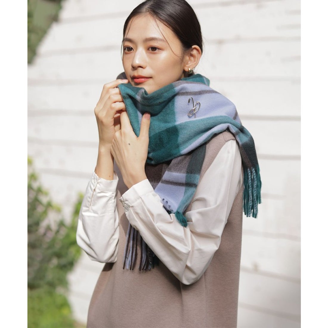 ジェイ プレス レディス J.PRESS LADIES カシミヤチェック マフラー