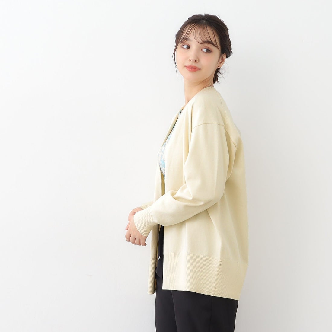 ローラ アシュレイ LAURA ASHLEY 【ミドル丈】カシミヤ混カーディガン