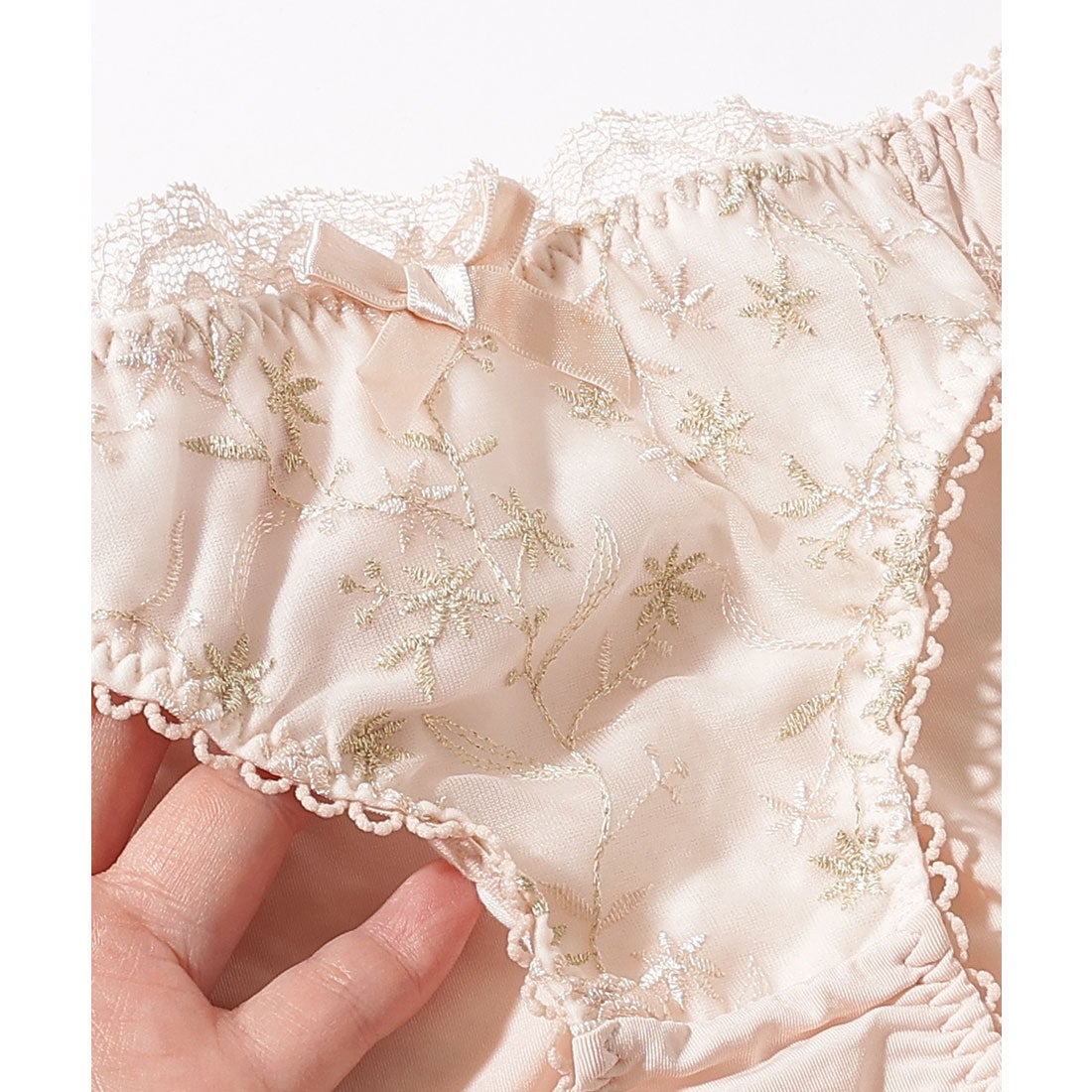 レースレディース Lace Ladies 【2点セット】フラワー 刺繍 3/4