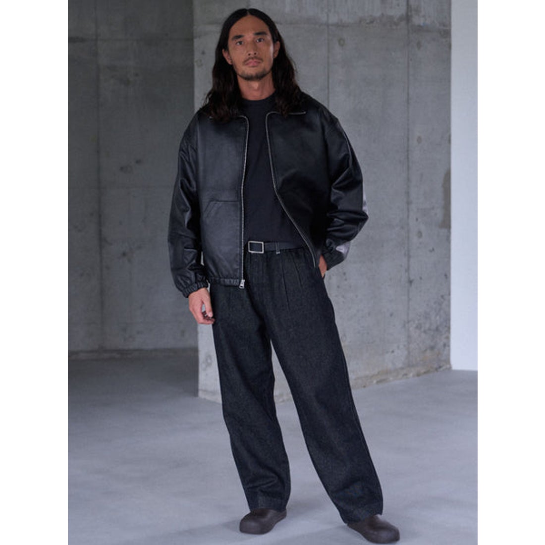 リーバイス LEVI'S PREMIUM BLACK FULLZIP SPORTS LEATHER JACKET