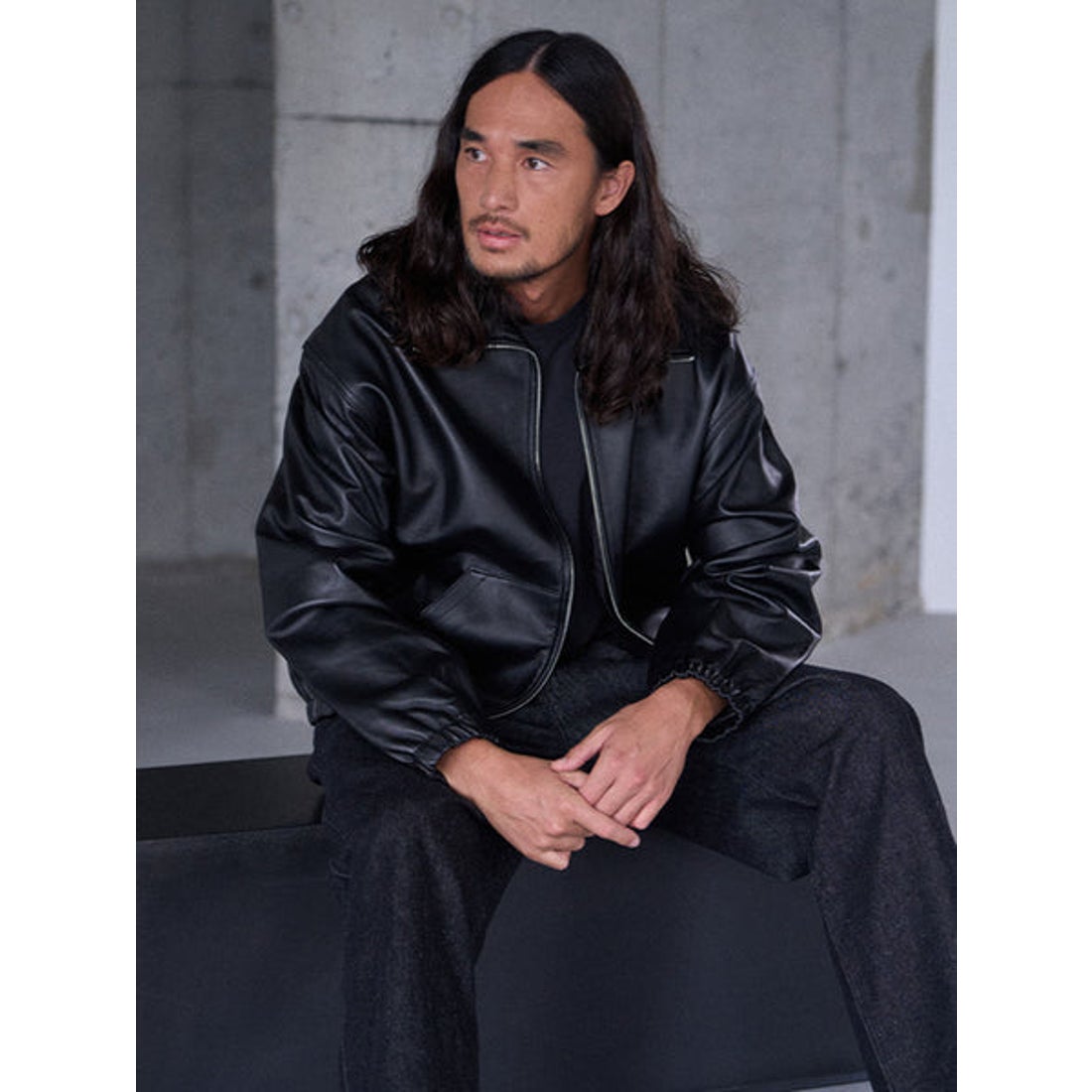 リーバイス LEVI'S PREMIUM BLACK FULLZIP SPORTS LEATHER JACKET