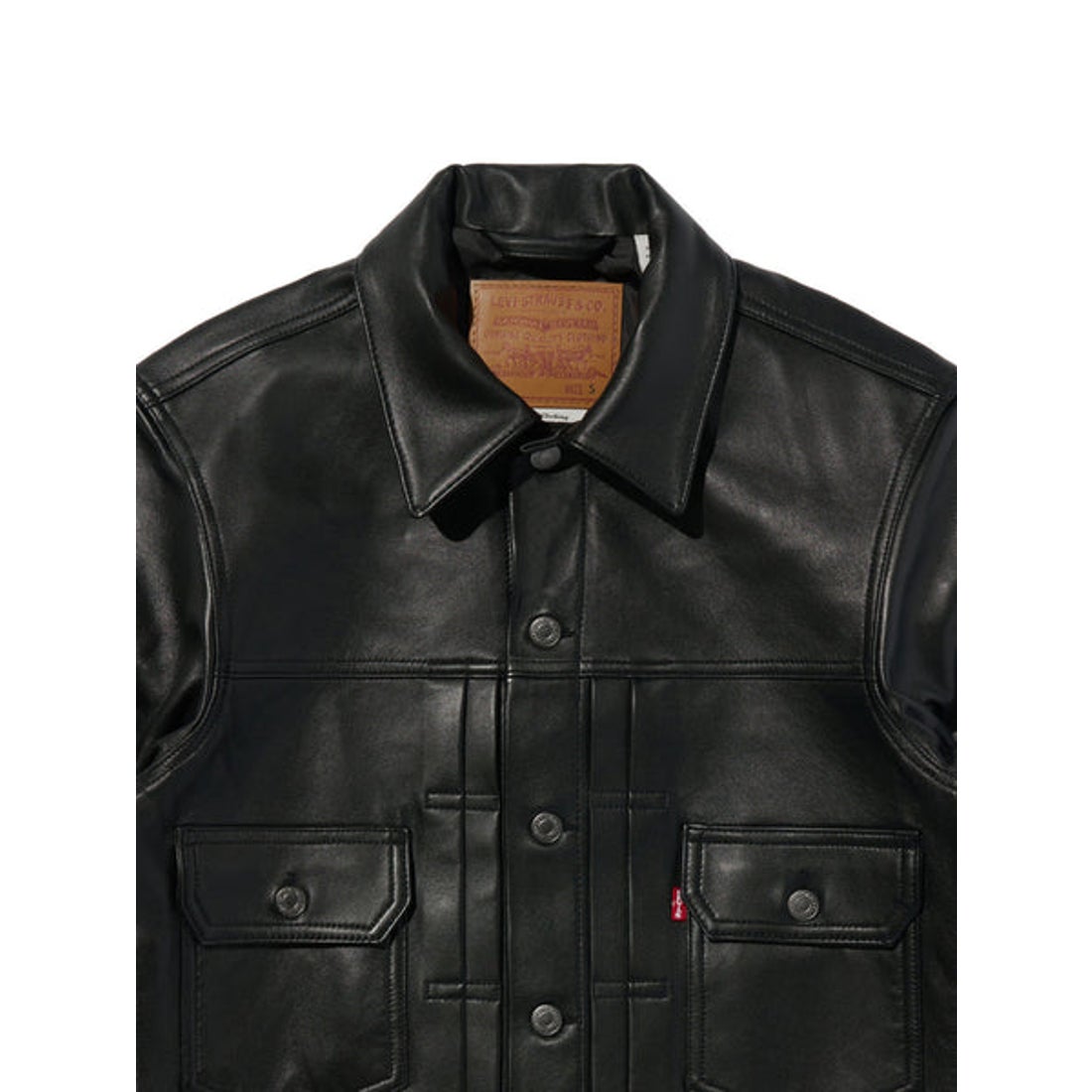 リーバイス LEVI'S PREMIUM BLACK TYPEⅡ TRUCKER LEATHER JACKET