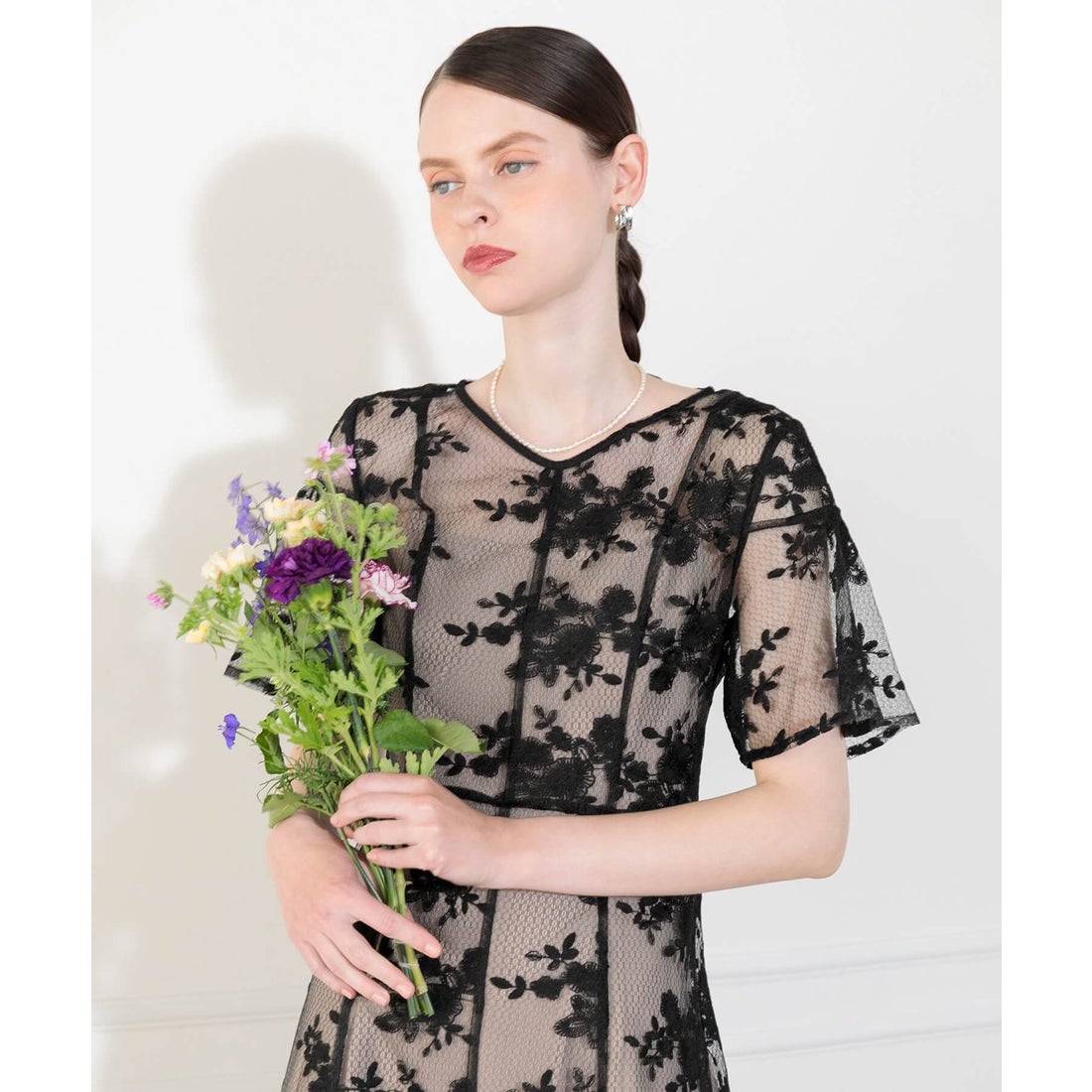 レジャ Leja 花柄後ろリボン半袖キャミワンピースセットアップ