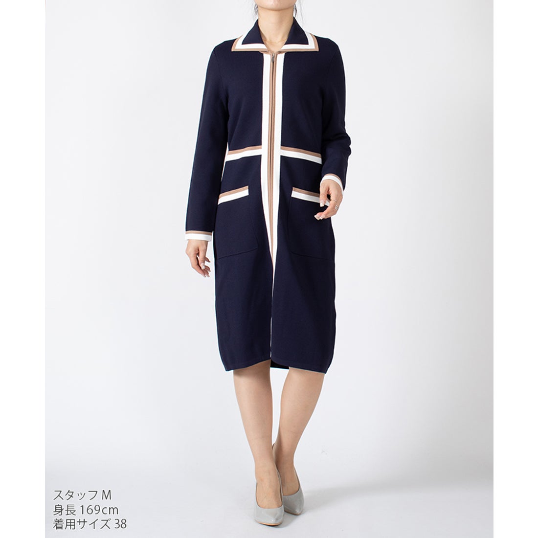 ラピーヌ ブランシュ LAPINE BLANCHE ジップアップ ニットジャケット