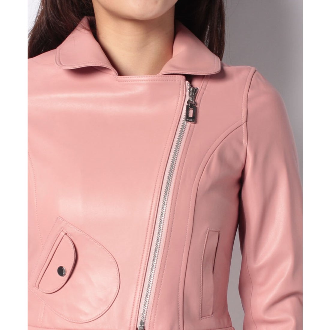 ミス ジェイ MISS J ラムレザー ライダースジャケット （ピンク