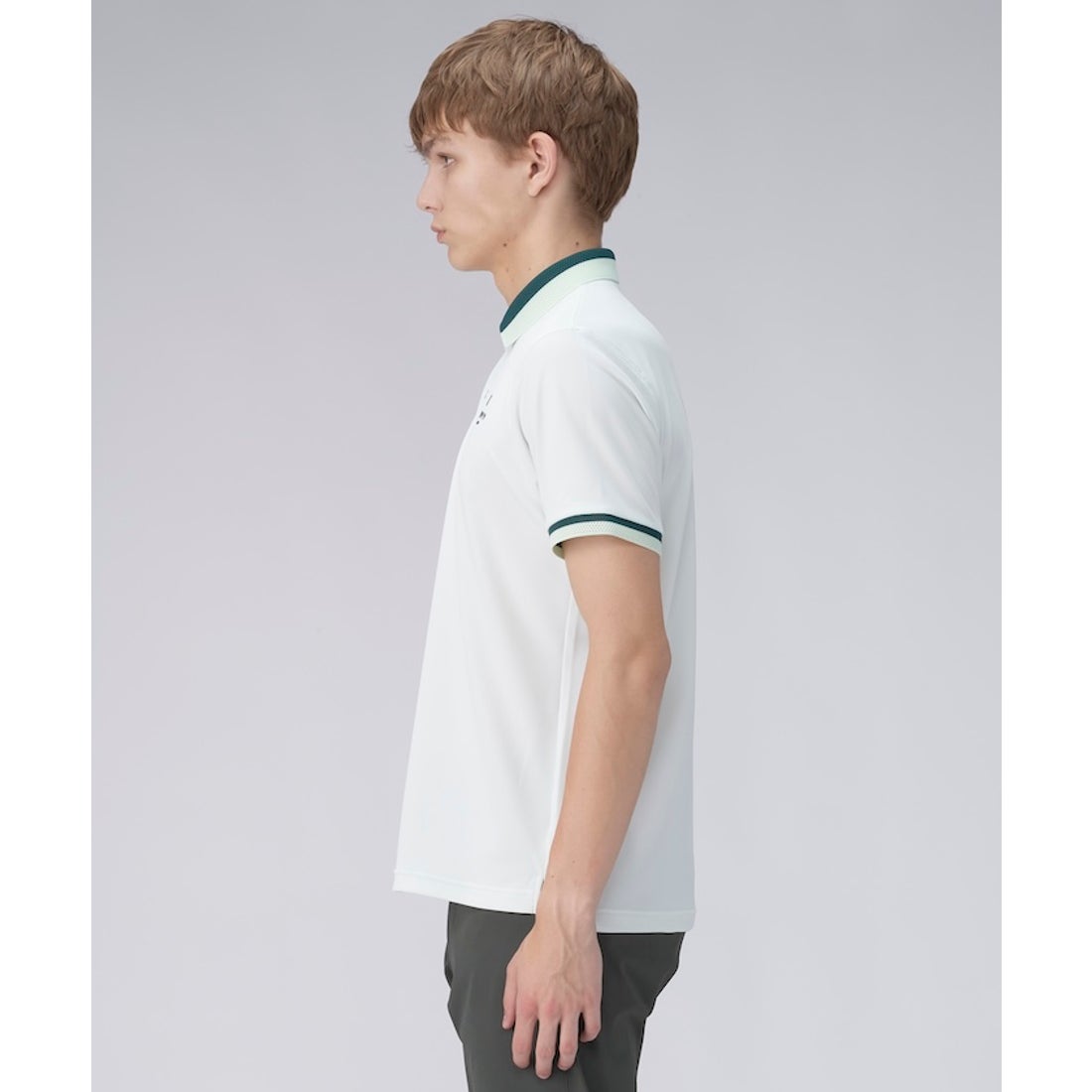 LANVIN SPORT メッシュリブ衿半袖ポロシャツ【Sunscreen NIR