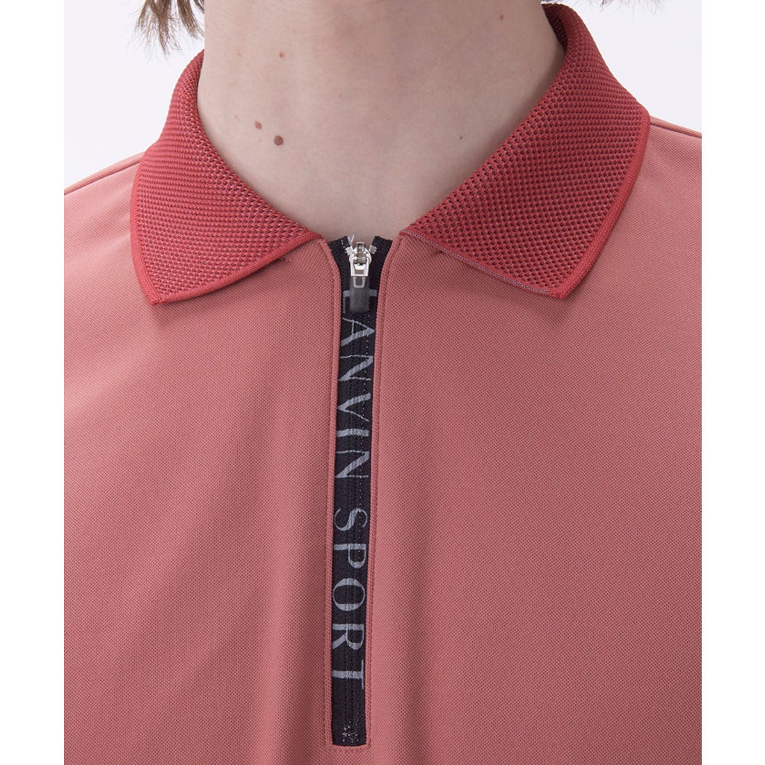 ランバン スポール LANVIN SPORT 裏鹿の子半袖ジップアップポロシャツ