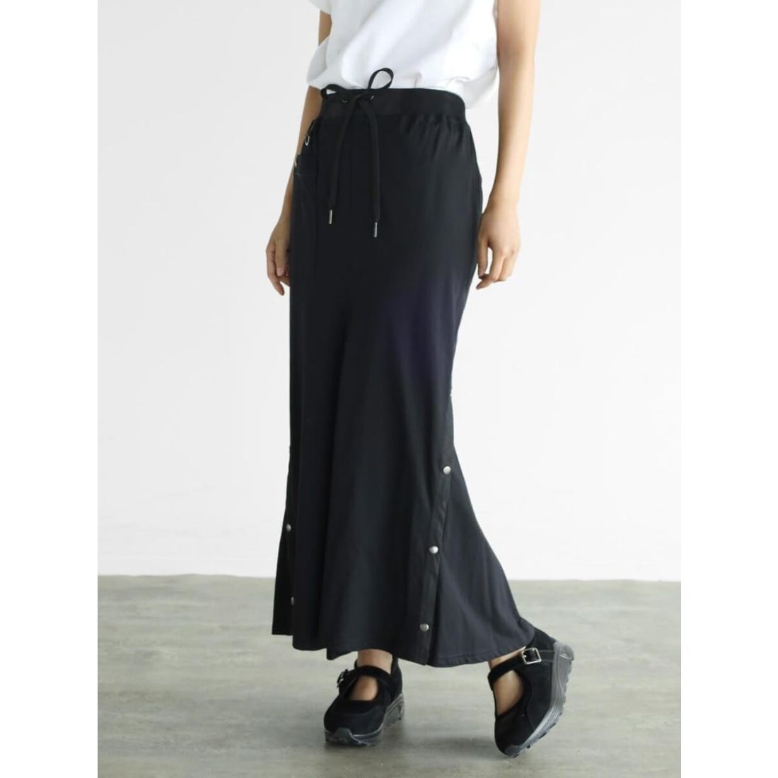 ラシュッド LASUD ブラックマーメイドスカート （ブラック） -靴