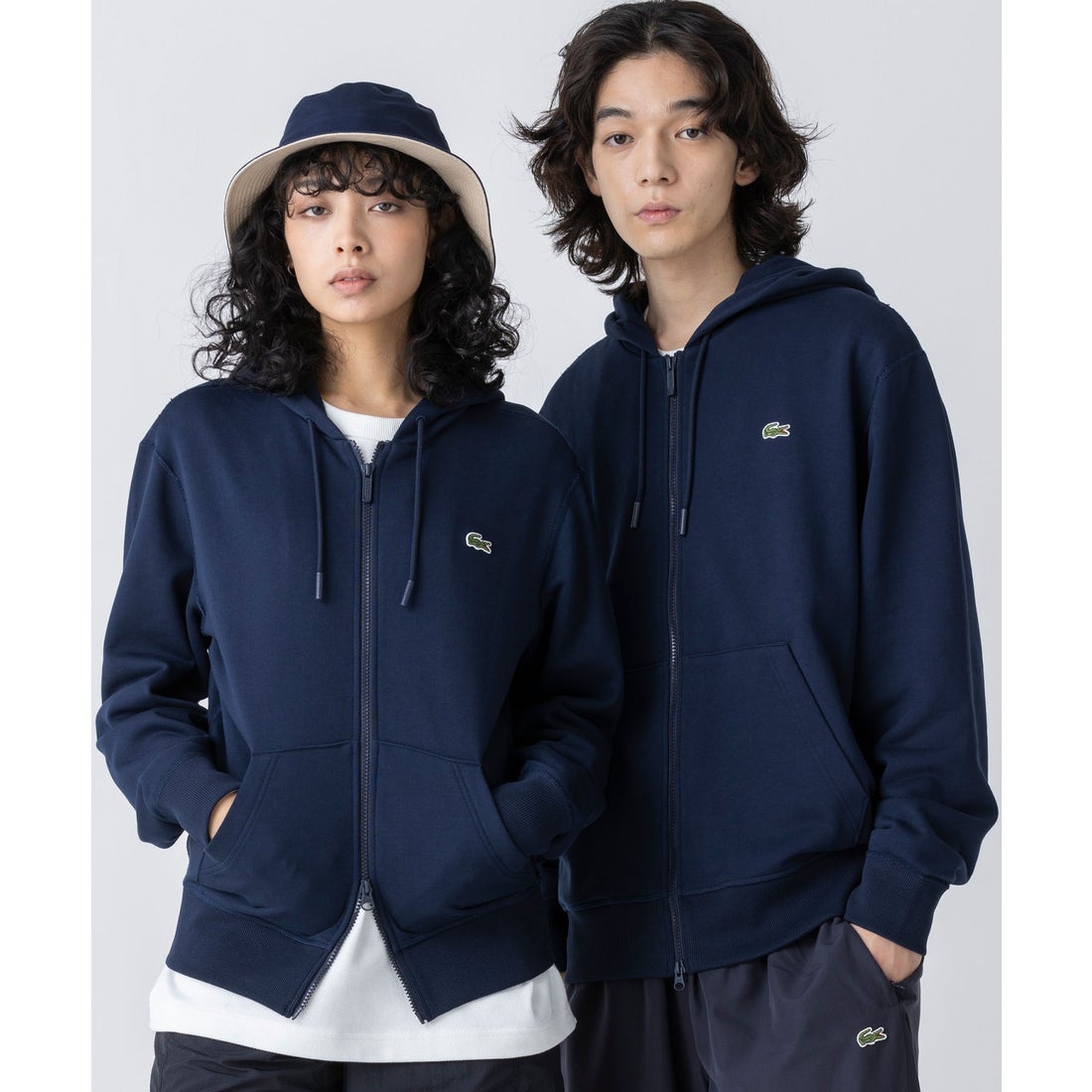ラコステ LACOSTE プレミアムスウェットジップフーディー （ネイビー