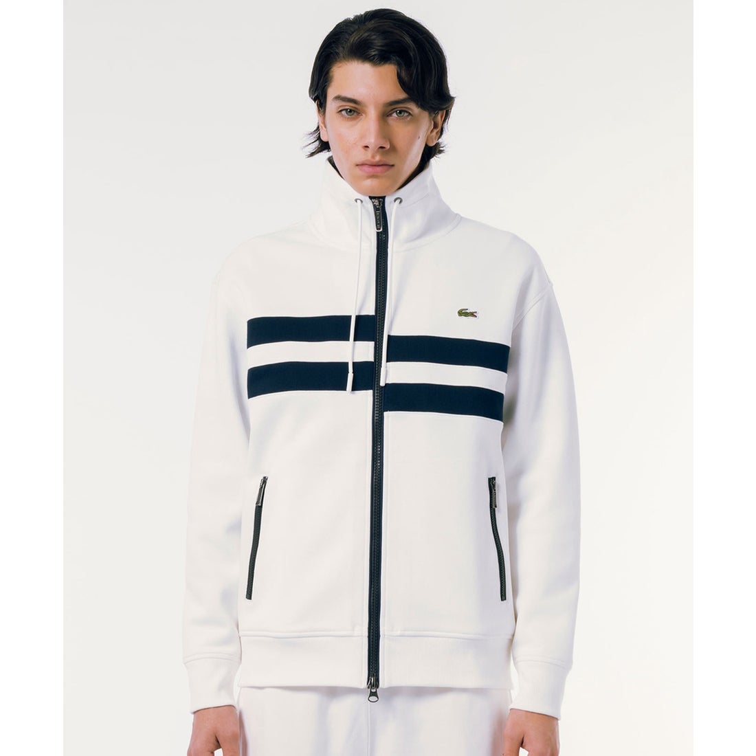 ラコステ LACOSTE アシンメトリーボーダーハイネックジャケット