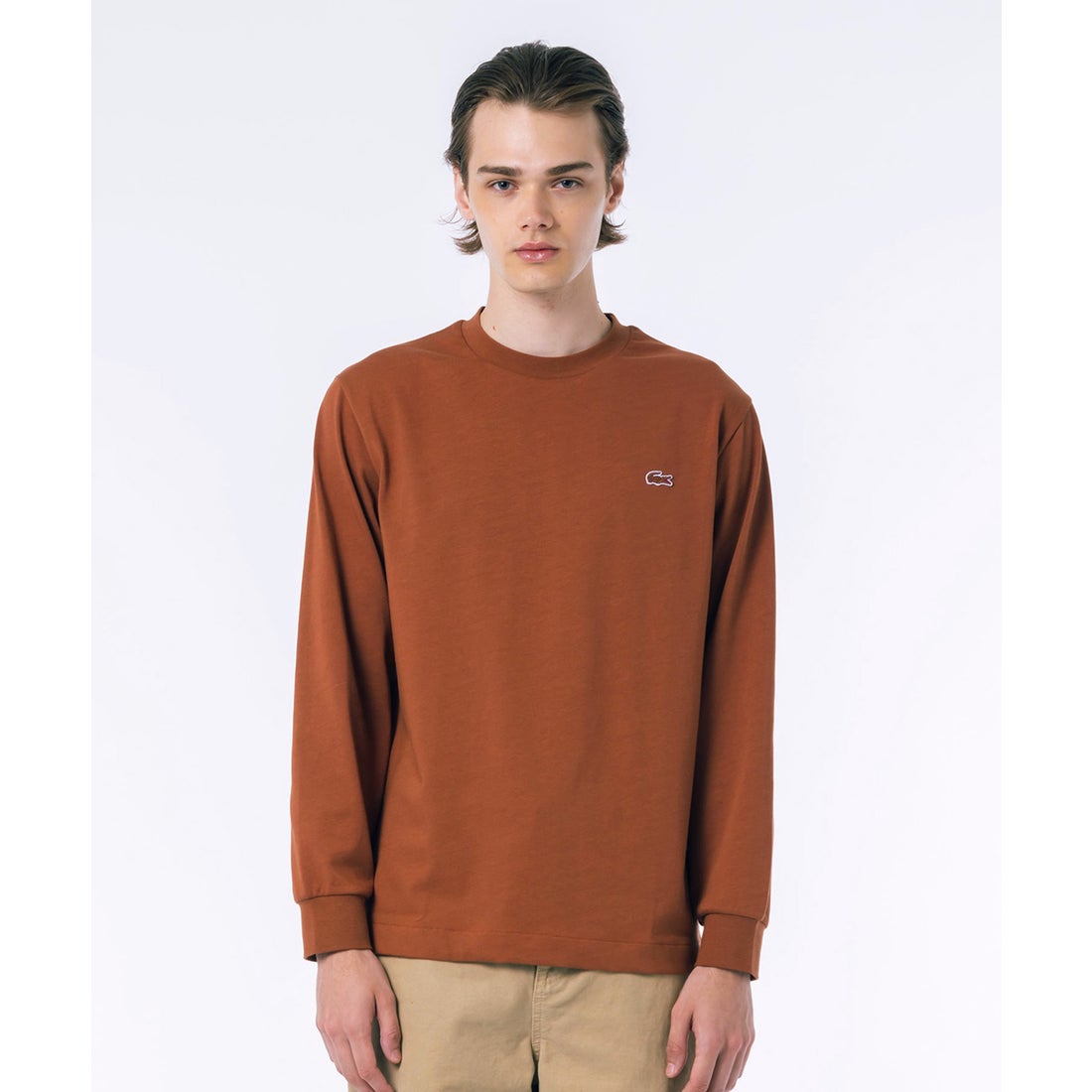 ラコステ LACOSTE ベーシックロングスリーブTシャツ （ブラウン） -靴