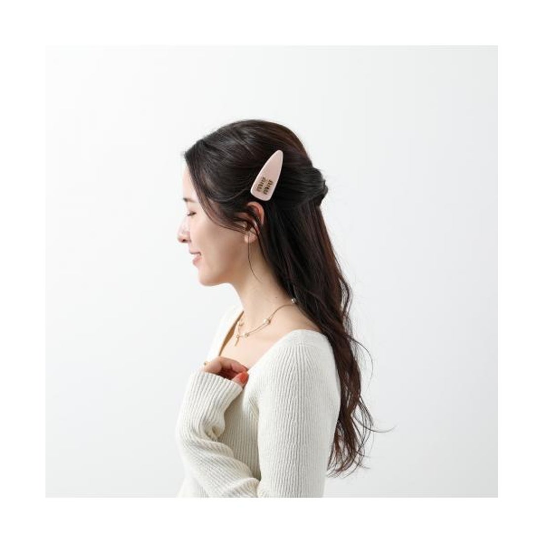 ミュウミュウ Miu Miu MIUMIU バレッタ 5IF092 049 サテン ヘア