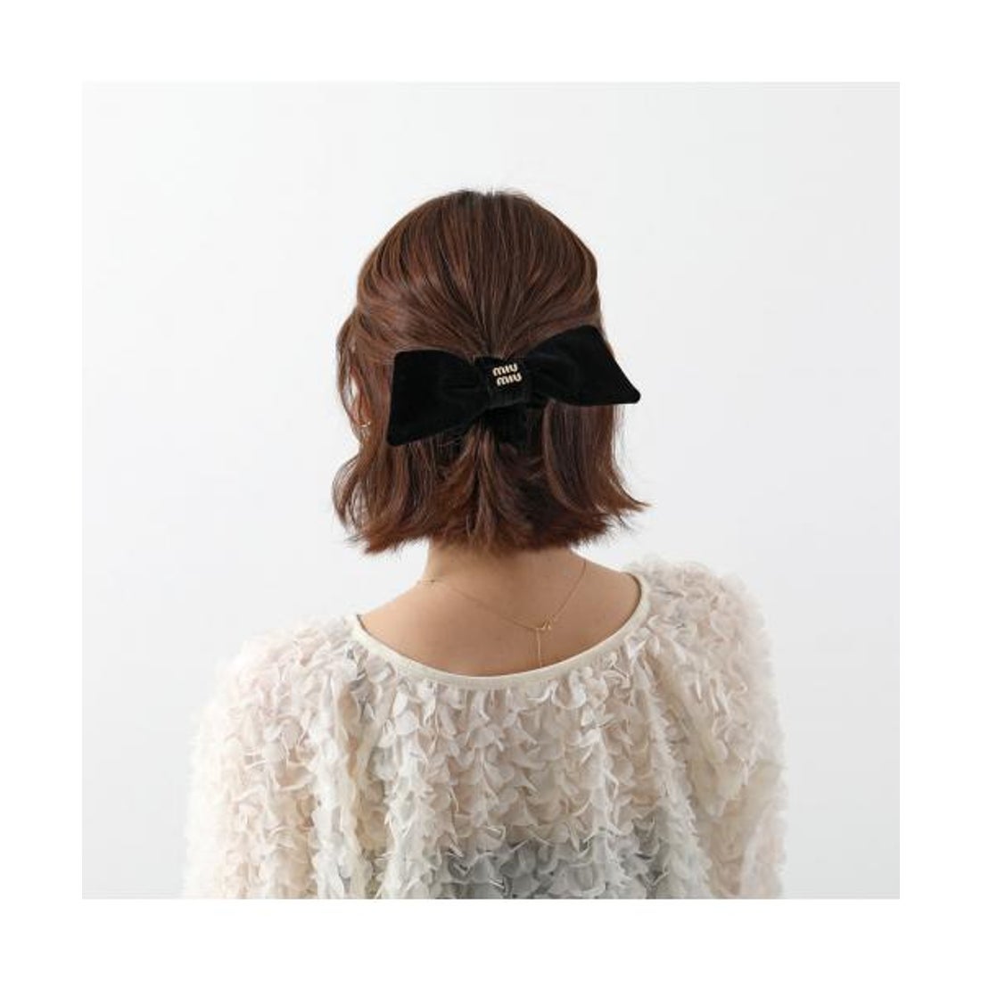 ミュウミュウ Miu Miu MIUMIU シュシュ 5IF181 068 ベルベット リボン