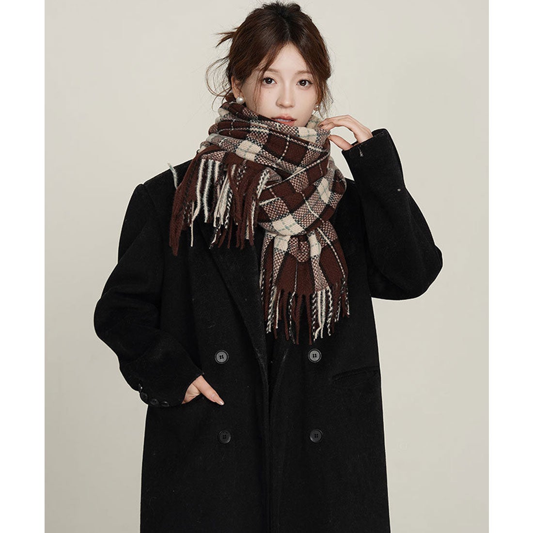 ミニミニストア miniministore 大判マフラー チェック柄 秋冬