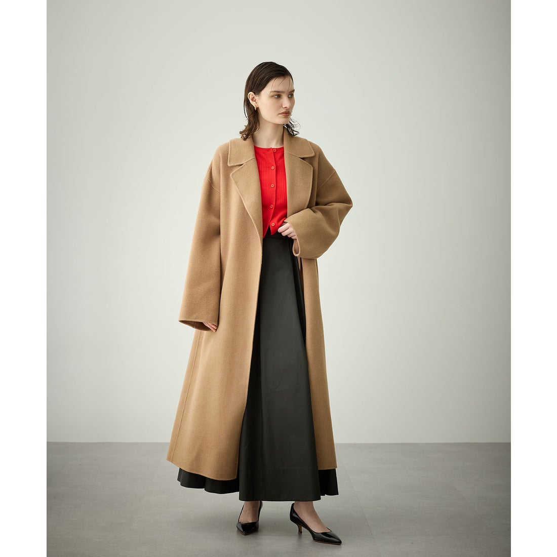 ノーク N.O.R.C ウールメルトンロングリバーコート （キャメル