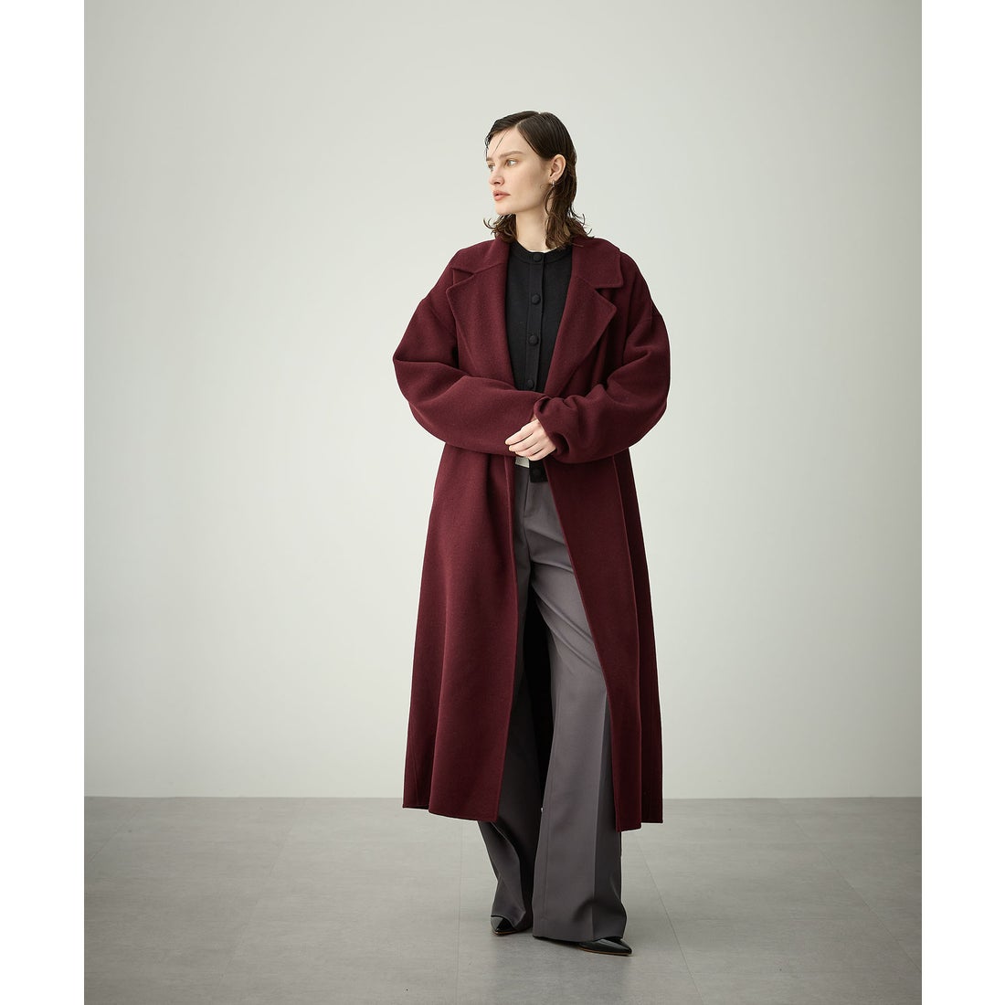 ノーク N.O.R.C ウールメルトンロングリバーコート （キャメル） -waja