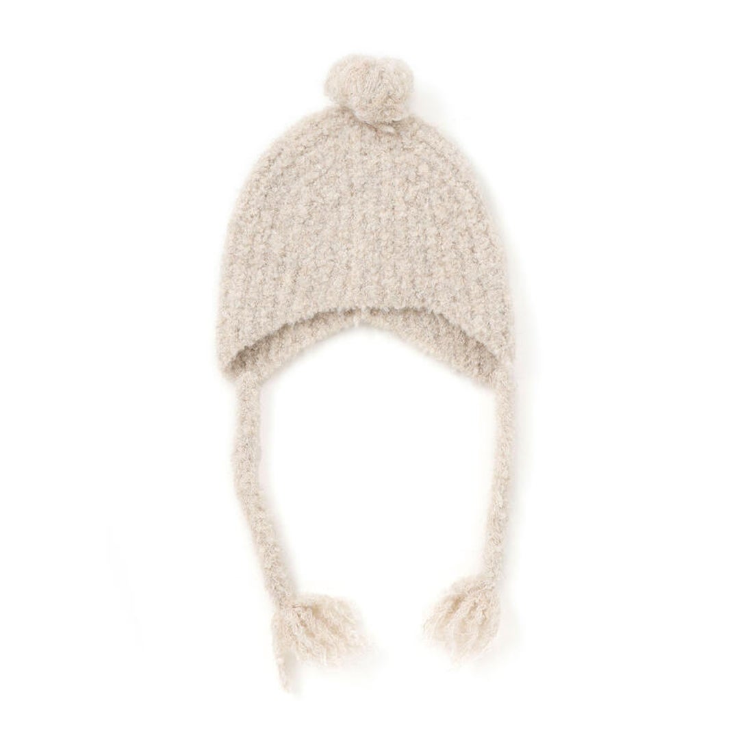 ネクシック nexchic ボンボン耳付きニット帽 （ベージュ