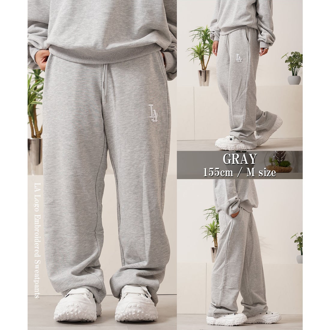 ワンフォークロージング 1111clothing LA ロゴ刺繍 スウェットパンツ