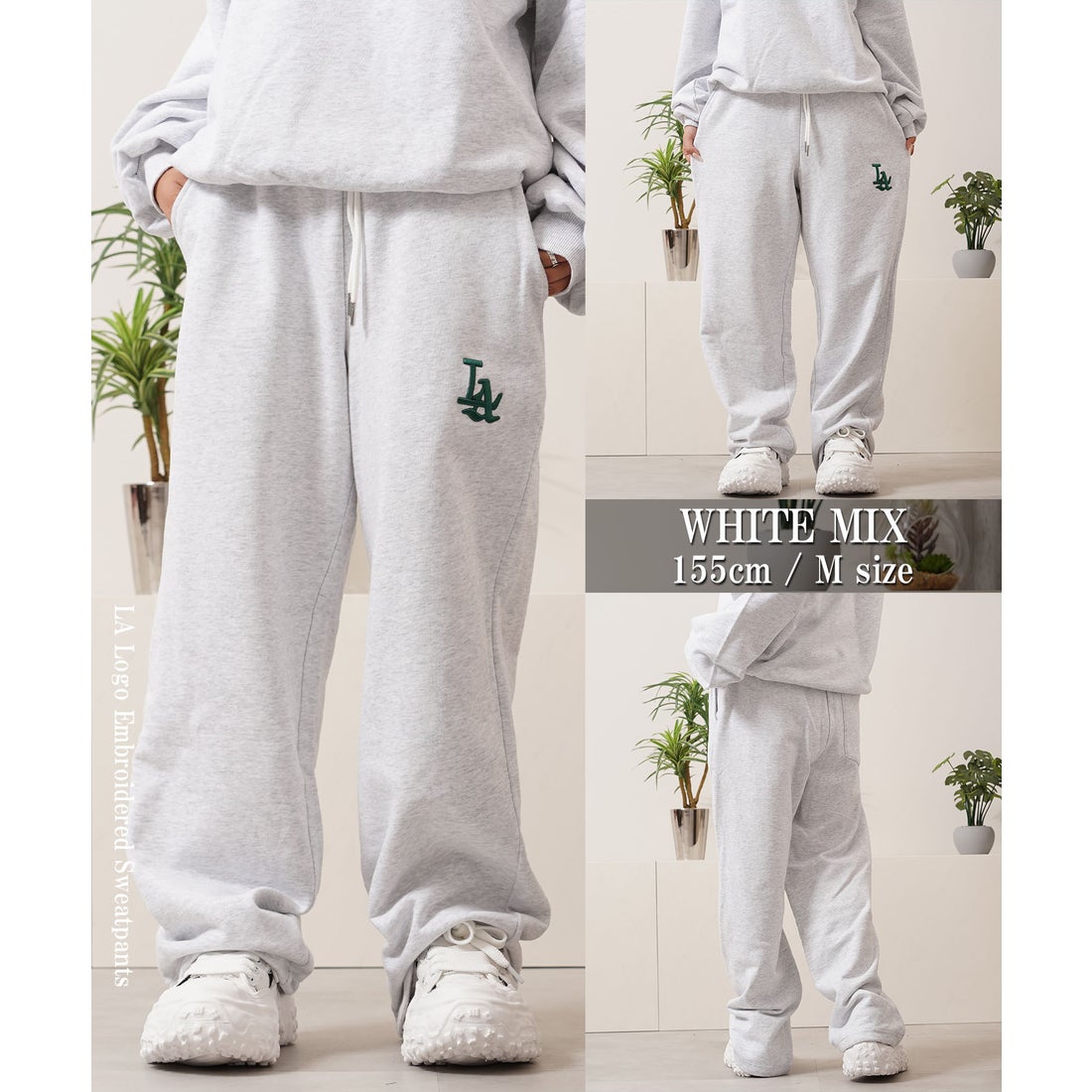 ワンフォークロージング 1111clothing LA ロゴ刺繍 スウェットパンツ