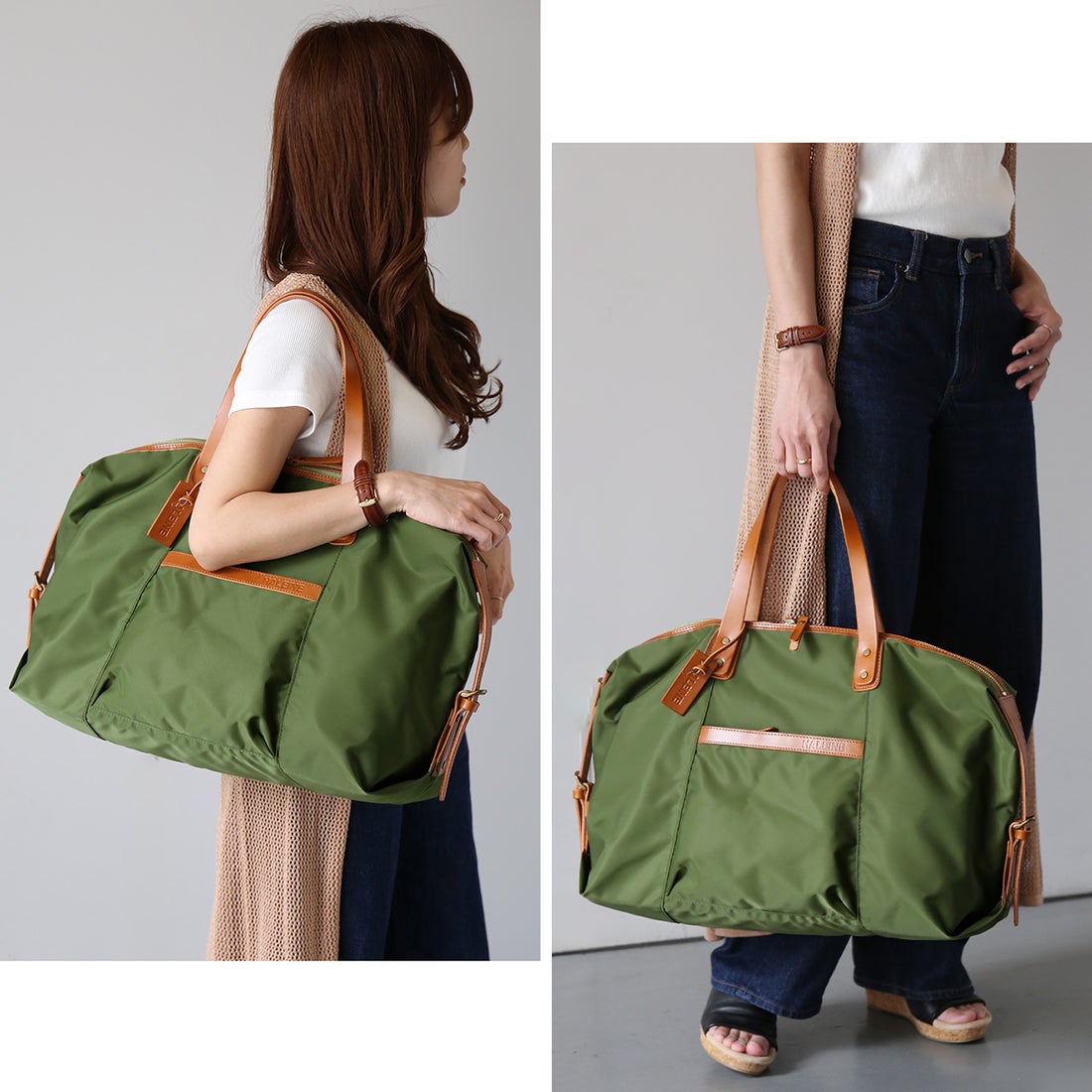 アレンヌ HALEINE ナイロンボストンバッグ （モカブラウン