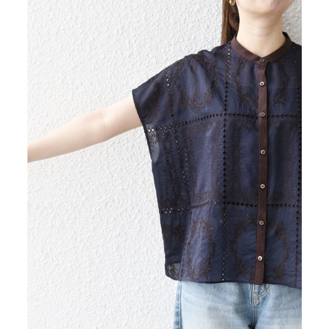 シップス エニィ SHIPS any SHIPS any:〈手洗い可能〉エンブロイダリー