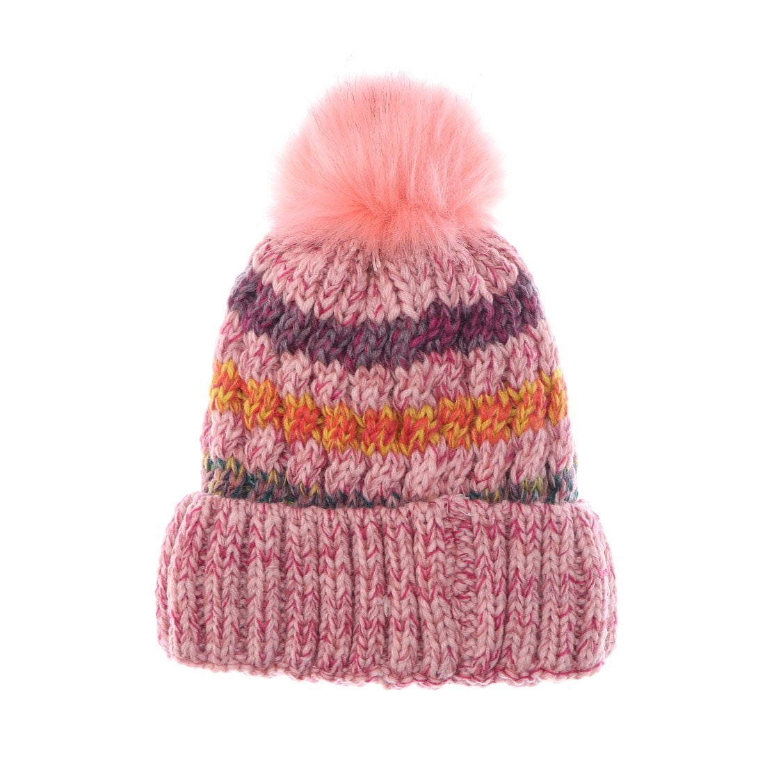 スタイルブロック STYLEBLOCK ぽんぽんファー付ニット帽 （ピンク