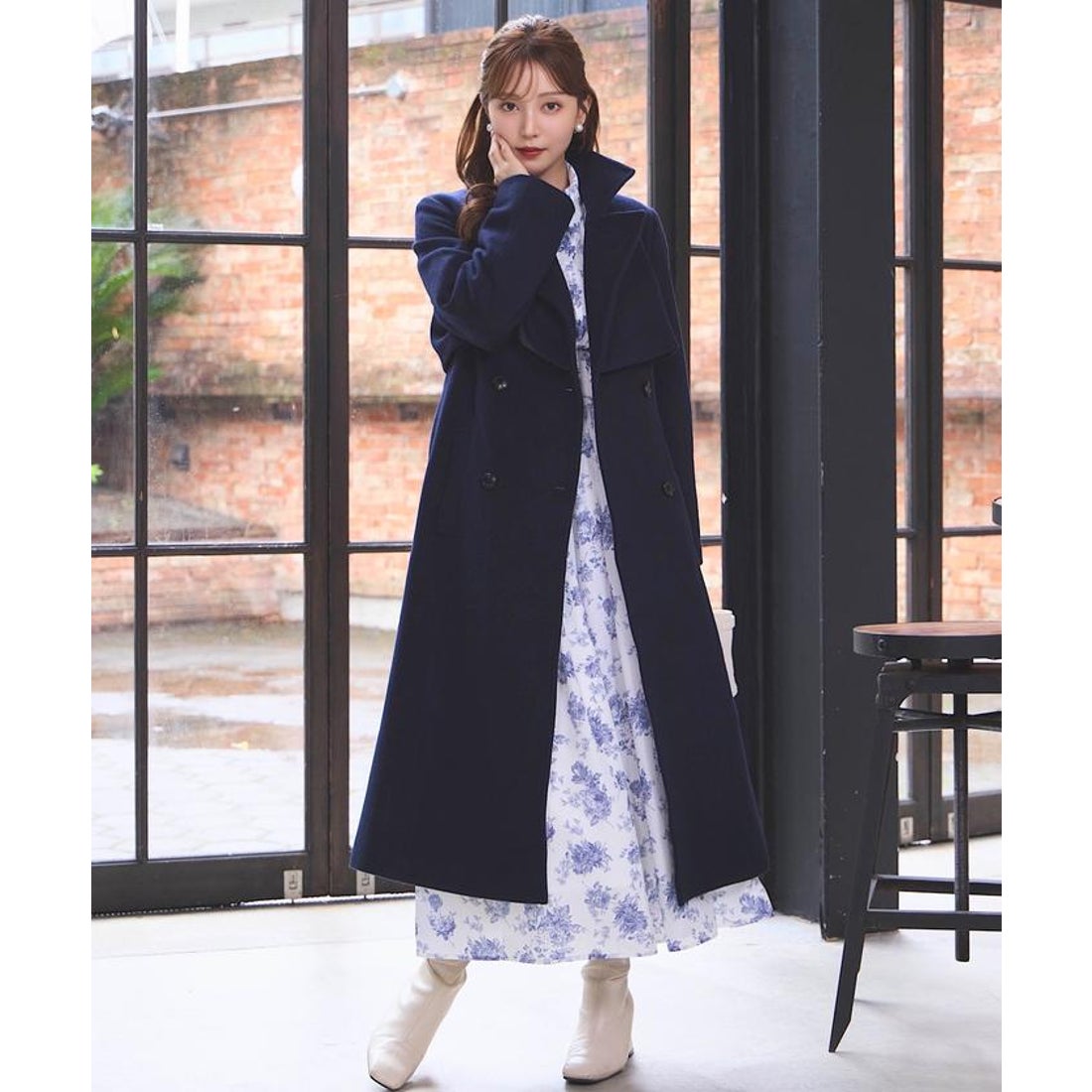 スウィングル SWINGLE Super100'sウールビーバースタンドカラーコート