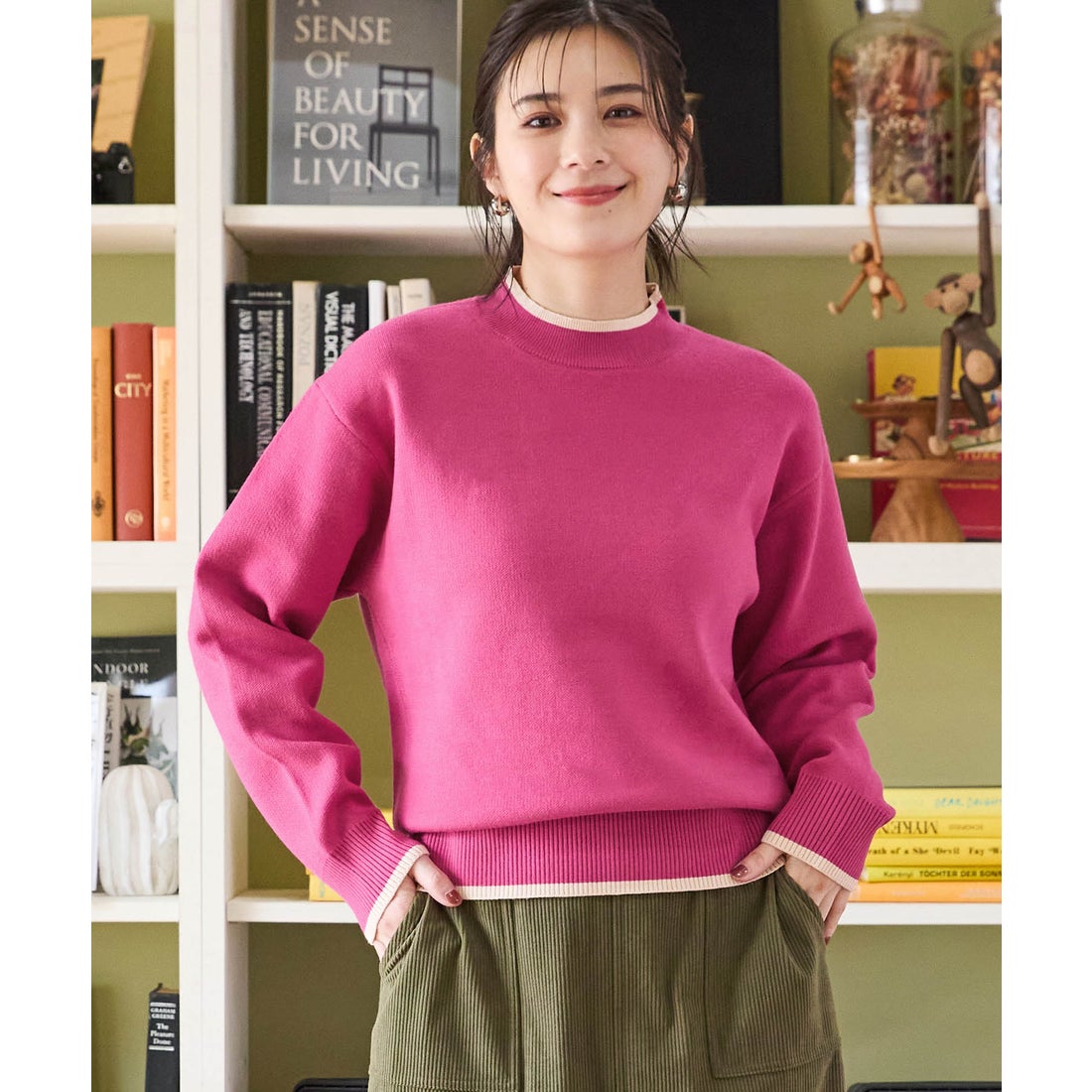 プチ オンフルール Petit Honfleur バイカラーニットプルオーバー