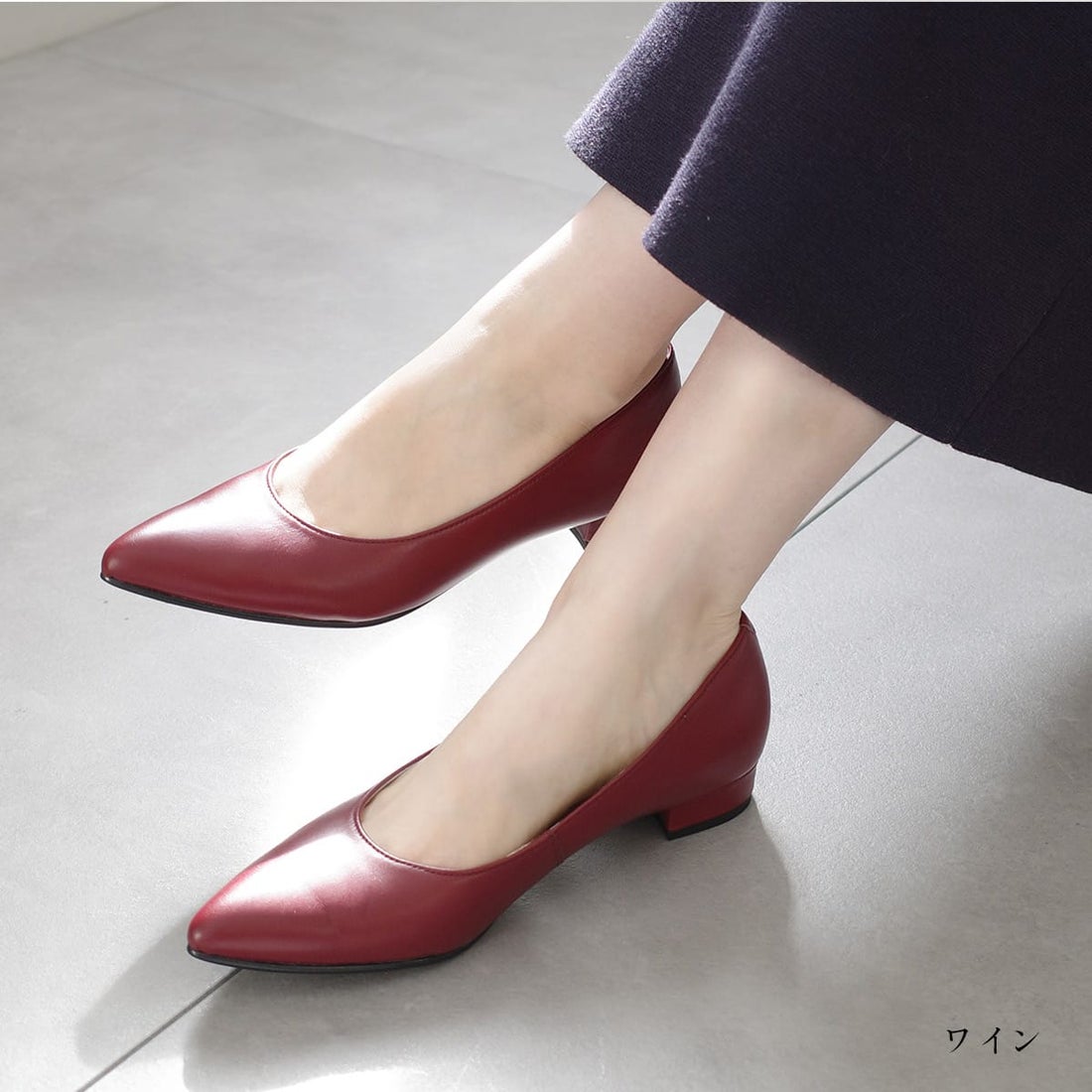 pointer [ポインター] 【本革】 パンプス 美脚 ローヒールパンプス