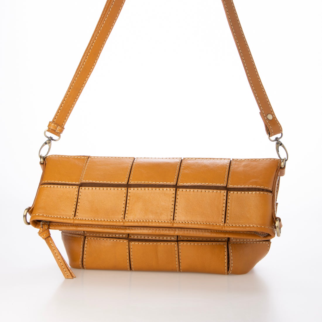 ピークスピーク PEAKSPEAK 牛革パッチワーク口折れ2wayショルダー （CM