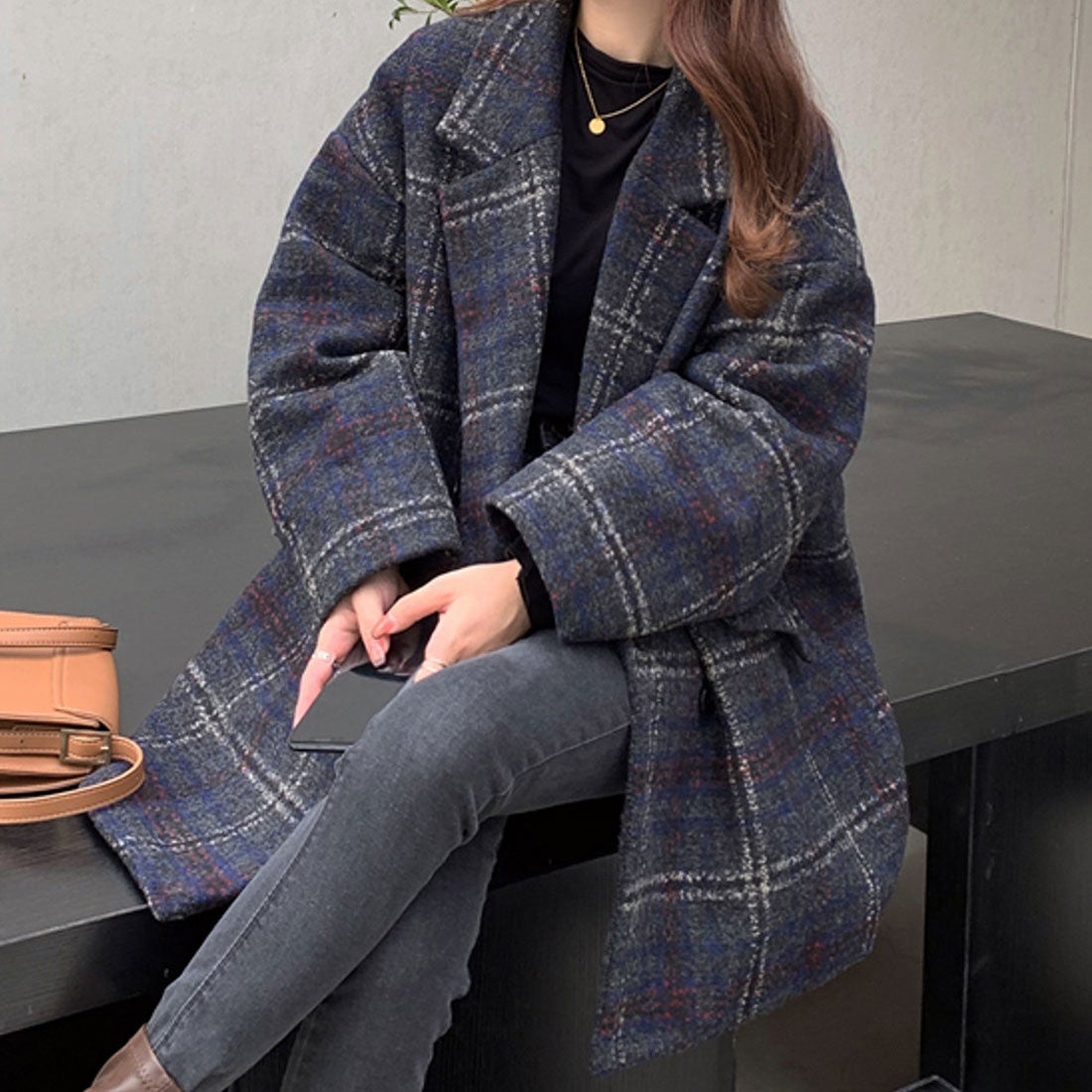 ロディック Rodic レディース チェックハーフコート チェスターコート