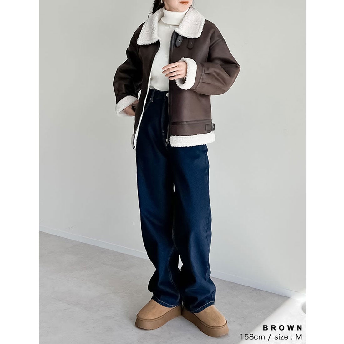 Re:EDIT フェイクレザーボンバージャケット -ファッション通販 FASHION