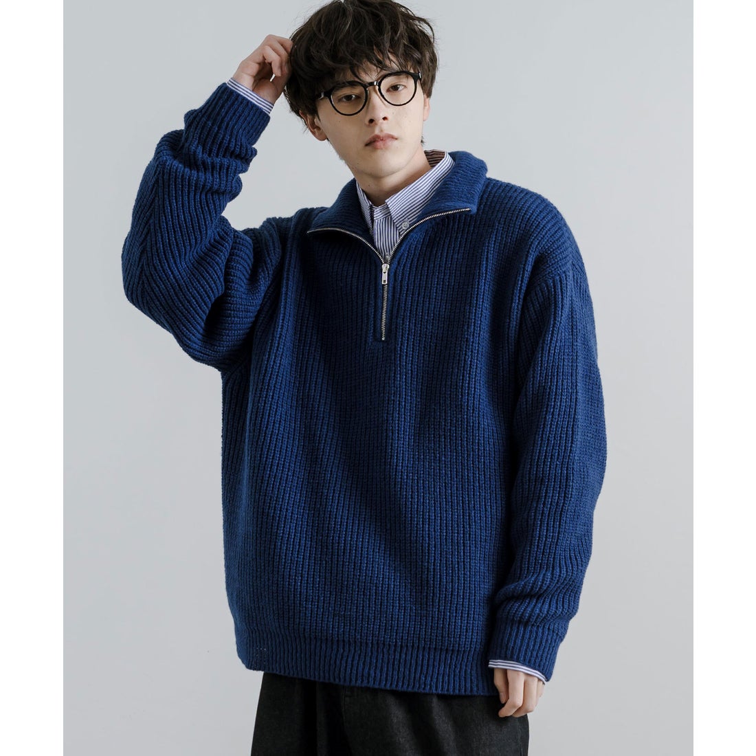 ロッキーモンロー Rocky Monroe ハーフジップニット セーター オーバー