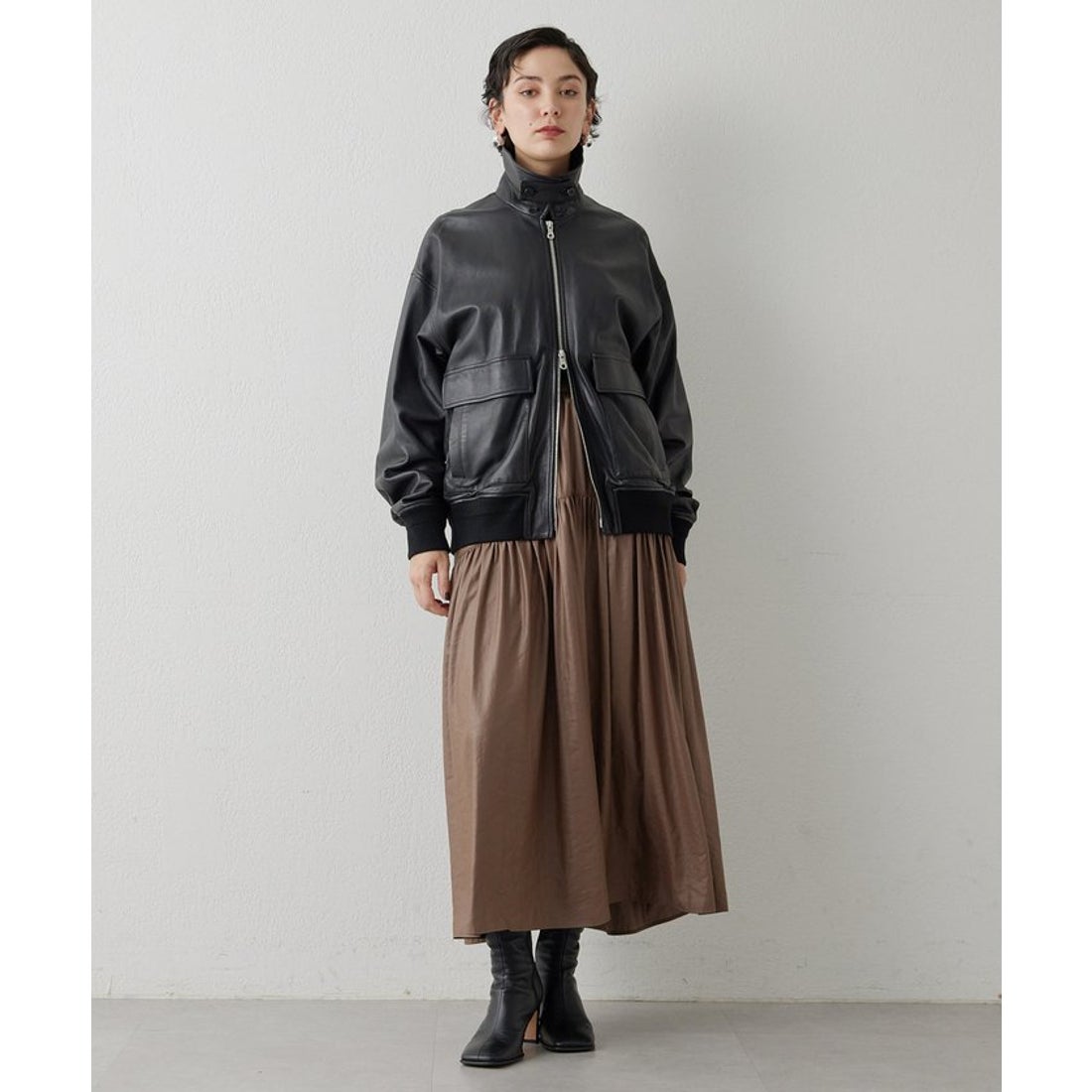 ウィムガゼット Whim Gazette ヴィンテージタフタスカート （black