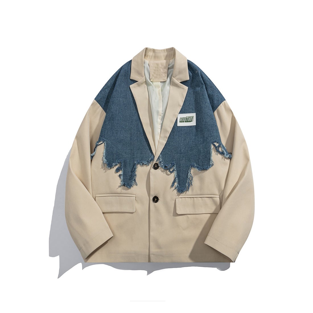 フック HOOK 【HOOK】個性派 デニム異素材切り替えデザインテーラード