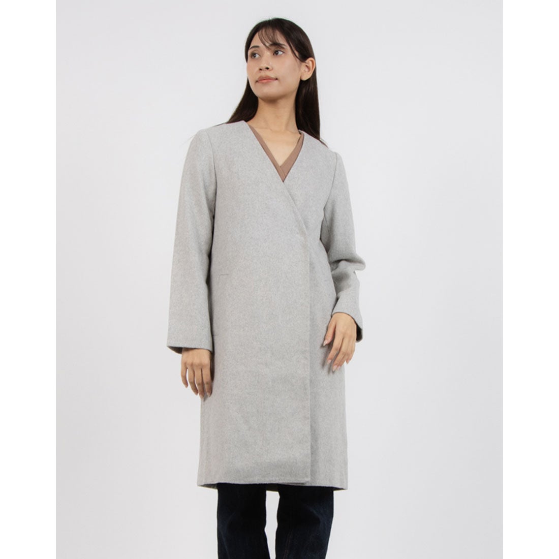 トーナル TONAL ウールノーカラーコート -ファッション通販 offprice.ec