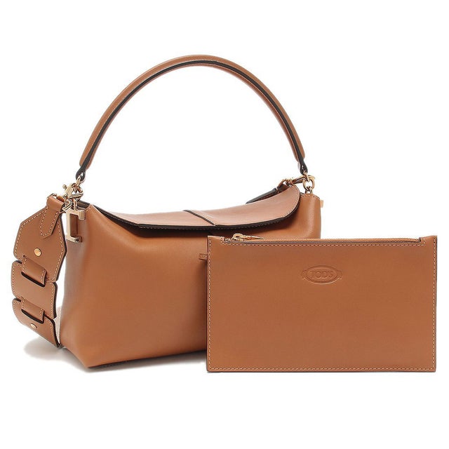 トッズ TOD'S ハンドバッグ ショルダーバッグ Tケース ミニ ブラウン