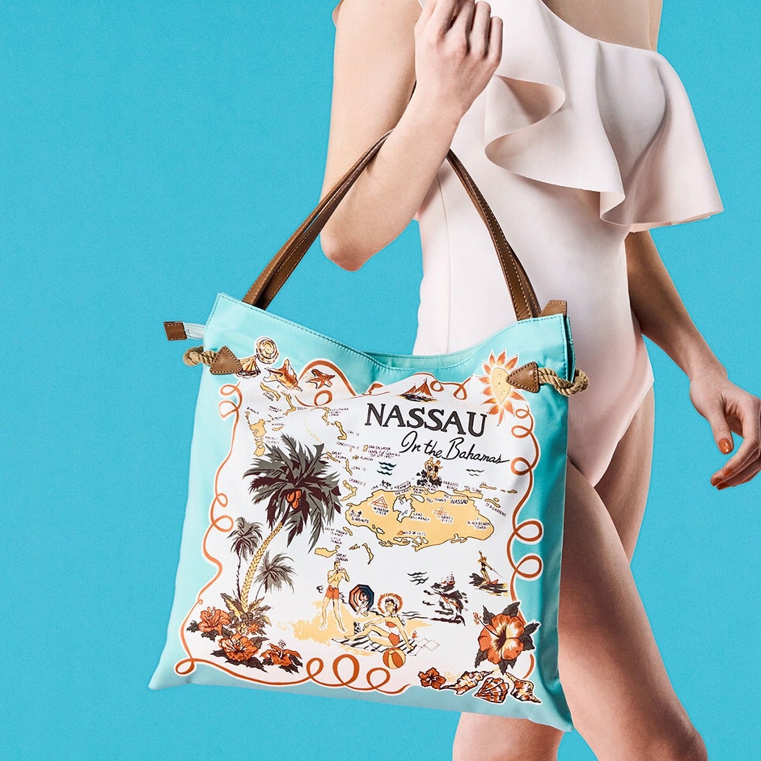 トプカピ TOPKAPI マイルドサテン スカーフ柄 トートバッグ （ミント